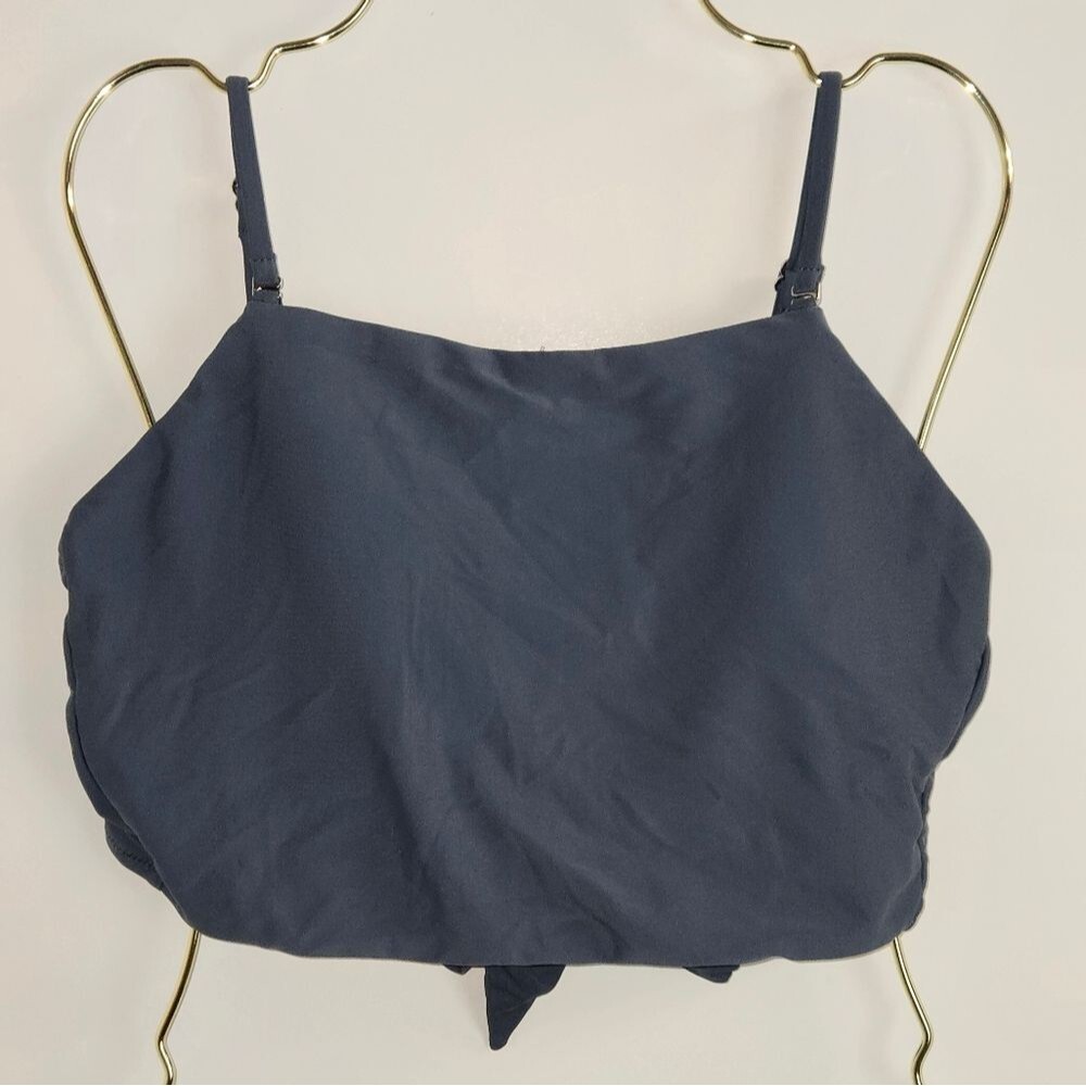 Bikini Top w Adjustable Tie Back Sz S Blue Gray Slate